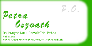 petra oszvath business card